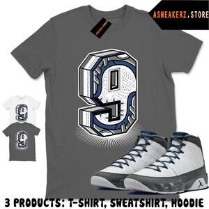 Shirt To Match Aj 9 Flint Grey 2026 Matching Tee Number Statue T-Shirt